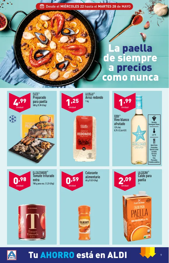 Número de página 9 del folleto promocional de la tienda Aldi - Folleto semanal Península  - fecha de vigencia: desde22.05 bis 28.05