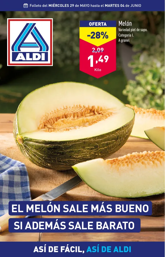 Número de página 1 del folleto promocional de la tienda Aldi - Folleto semanal - fecha de vigencia: desde29.05 bis 04.06