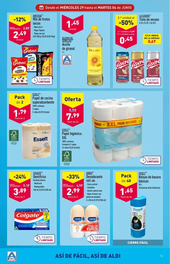 Número de página 10 del folleto promocional de la tienda Aldi - Folleto semanal - fecha de vigencia: desde29.05 bis 04.06