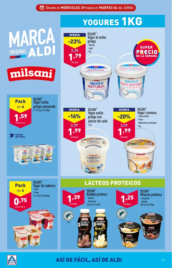 Número de página 15 del folleto promocional de la tienda Aldi - Folleto semanal - fecha de vigencia: desde29.05 bis 04.06