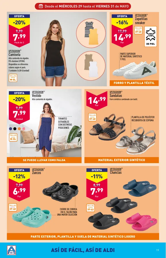 Número de página 19 del folleto promocional de la tienda Aldi - Folleto semanal - fecha de vigencia: desde29.05 bis 04.06