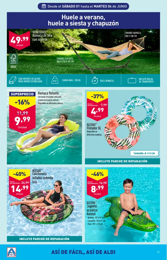 Número de página 21 del folleto promocional de la tienda Aldi - Folleto semanal - fecha de vigencia: desde29.05 bis 04.06