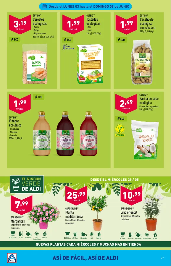 Número de página 27 del folleto promocional de la tienda Aldi - Folleto semanal - fecha de vigencia: desde29.05 bis 04.06