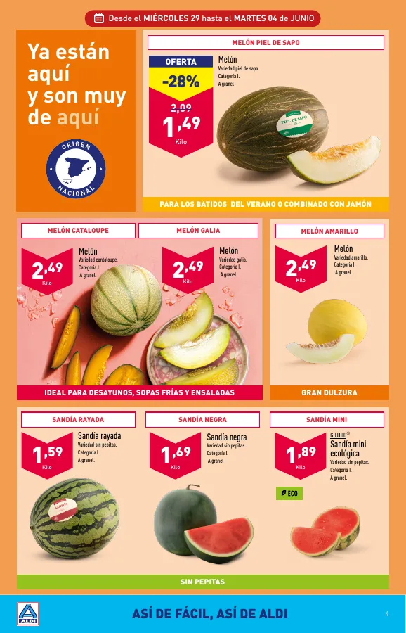 Número de página 4 del folleto promocional de la tienda Aldi - Folleto semanal - fecha de vigencia: desde29.05 bis 04.06