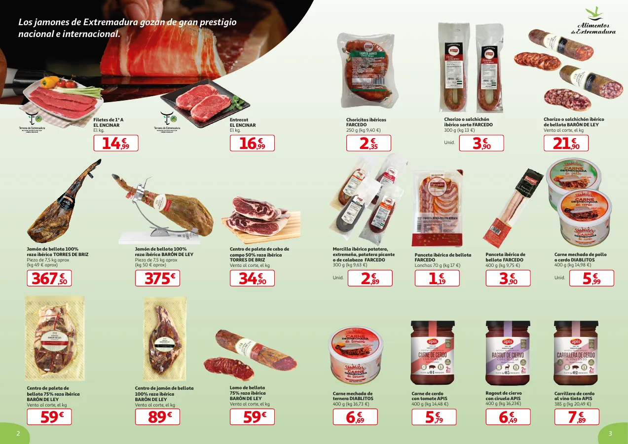 Número de página 2 del folleto promocional de la tienda Alcampo - Alimentos de Extremadura - fecha de vigencia: desde04.06 bis 22.06