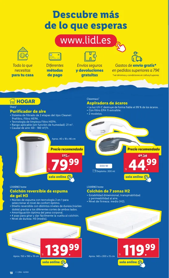 Número de página 18 del folleto promocional de la tienda Lidl - FOLLETO BAZAR 1/4 - fecha de vigencia: desde01.04 bis 30.04