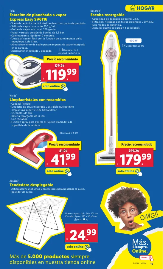 Número de página 19 del folleto promocional de la tienda Lidl - FOLLETO BAZAR 1/4 - fecha de vigencia: desde01.04 bis 30.04