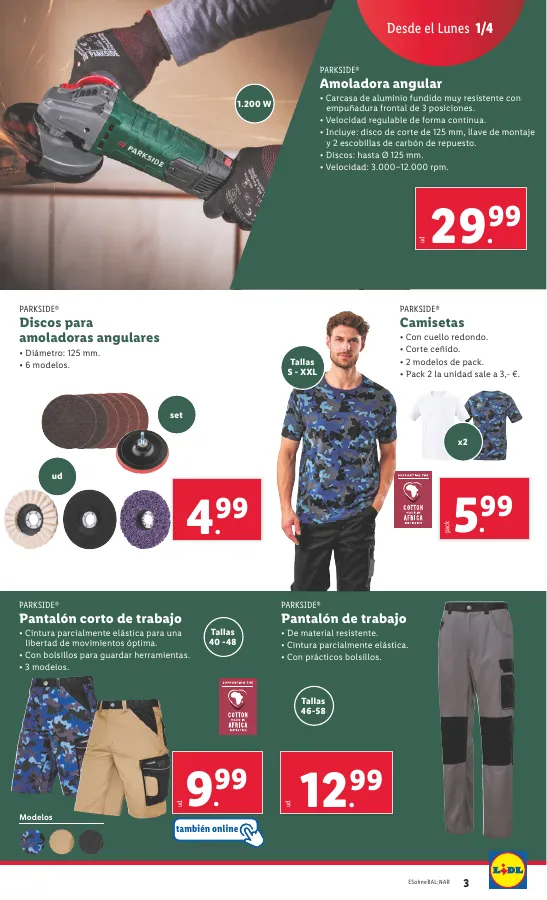 Número de página 3 del folleto promocional de la tienda Lidl - FOLLETO BAZAR 1/4 - fecha de vigencia: desde01.04 bis 30.04