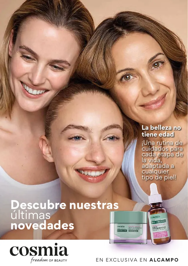 Número de página 1 del folleto promocional de la tienda Alcampo - Cosmia freedom of beauty en exclusiva... - fecha de vigencia: desde30.05 bis 31.12