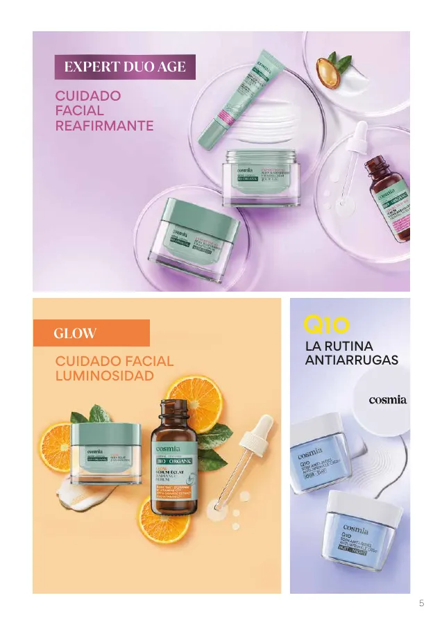 Número de página 5 del folleto promocional de la tienda Alcampo - Cosmia freedom of beauty en exclusiva... - fecha de vigencia: desde30.05 bis 31.12