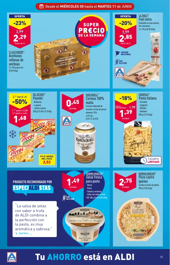 Número de página 10 del folleto promocional de la tienda Aldi - Que el calor no te pille fuera de juego. Con nuestros precios en climatización vas a notar un soplo de aire fresco. También para tu bolsillo. - fecha de vigencia: desde05.06 bis 11.06