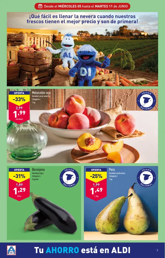 Número de página 3 del folleto promocional de la tienda Aldi - Que el calor no te pille fuera de juego. Con nuestros precios en climatización vas a notar un soplo de aire fresco. También para tu bolsillo. - fecha de vigencia: desde05.06 bis 11.06