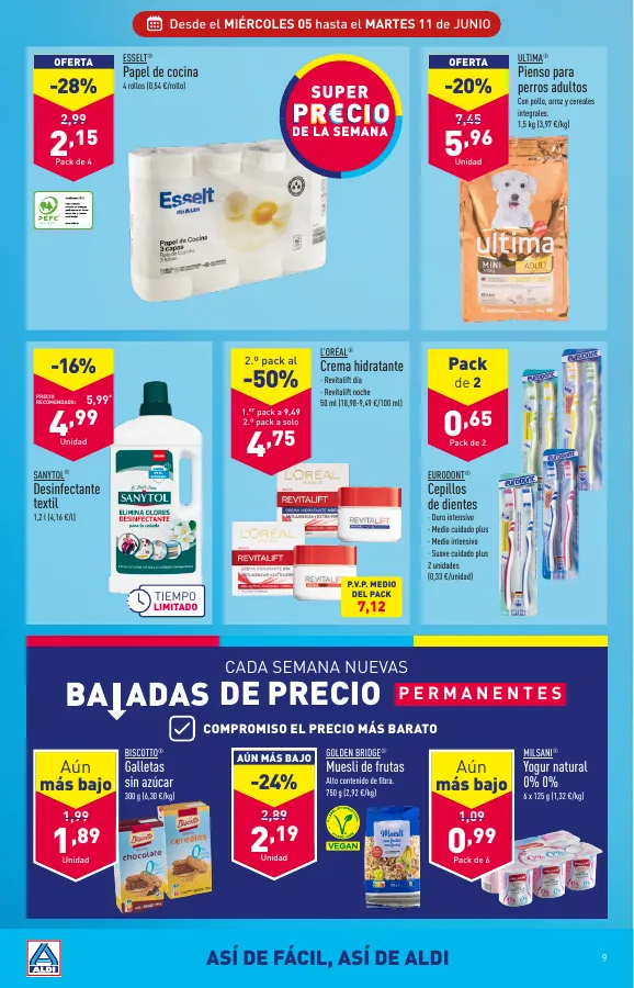 Número de página 9 del folleto promocional de la tienda Aldi - Que el calor no te pille fuera de juego. Con nuestros precios en climatización vas a notar un soplo de aire fresco. También para tu bolsillo. - fecha de vigencia: desde05.06 bis 11.06