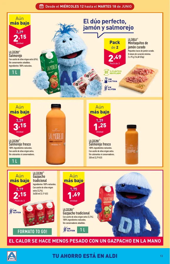 Número de página 13 del folleto promocional de la tienda Aldi - Al buen tiempo  - fecha de vigencia: desde12.06 bis 18.06