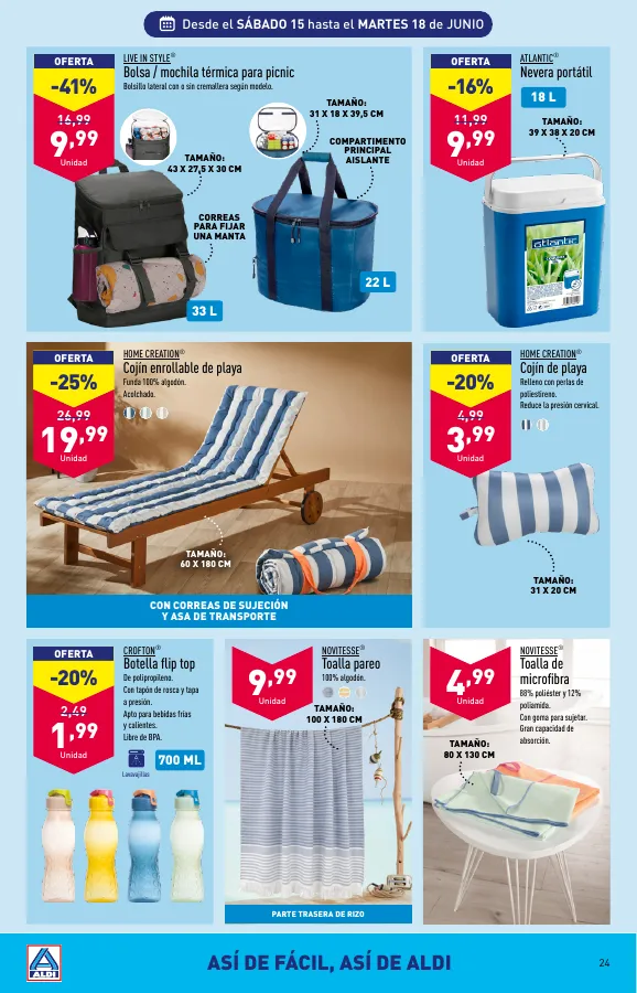 Número de página 24 del folleto promocional de la tienda Aldi - Al buen tiempo  - fecha de vigencia: desde12.06 bis 18.06