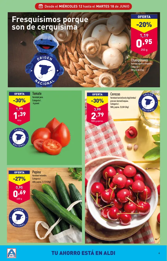 Número de página 4 del folleto promocional de la tienda Aldi - Al buen tiempo  - fecha de vigencia: desde12.06 bis 18.06