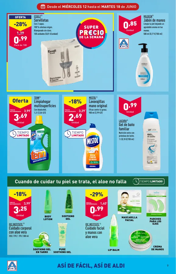 Número de página 9 del folleto promocional de la tienda Aldi - Al buen tiempo  - fecha de vigencia: desde12.06 bis 18.06