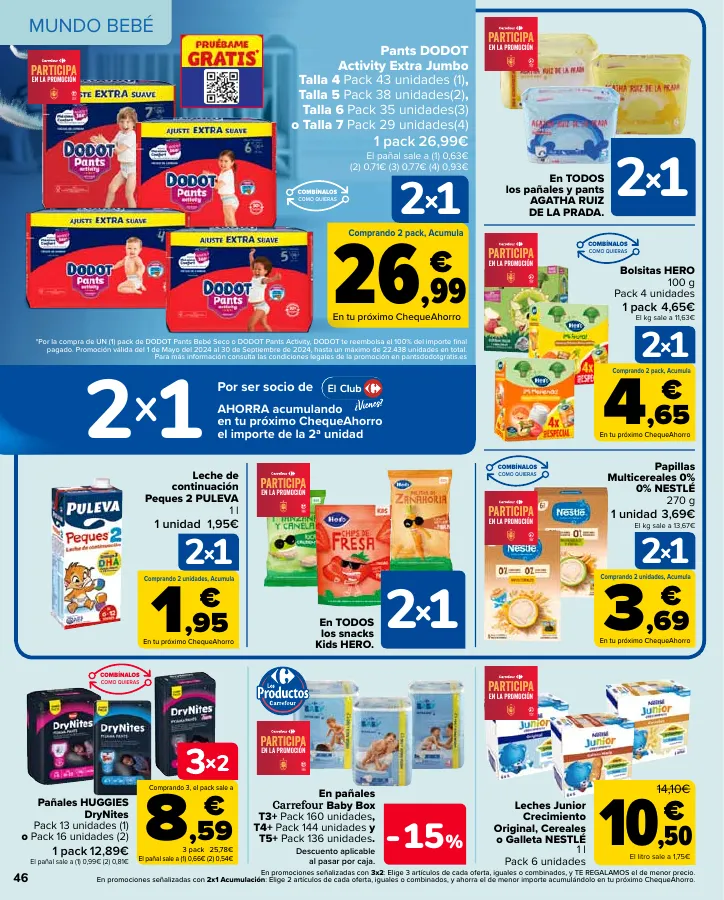 Número de página 46 del folleto promocional de la tienda Carrefour - En mas de 4000 productos - fecha de vigencia: desde24.05 bis 10.06