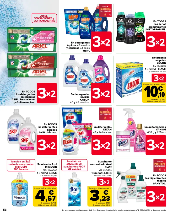 Número de página 56 del folleto promocional de la tienda Carrefour - En mas de 4000 productos - fecha de vigencia: desde24.05 bis 10.06