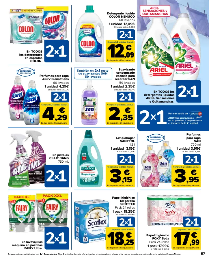 Número de página 57 del folleto promocional de la tienda Carrefour - En mas de 4000 productos - fecha de vigencia: desde24.05 bis 10.06