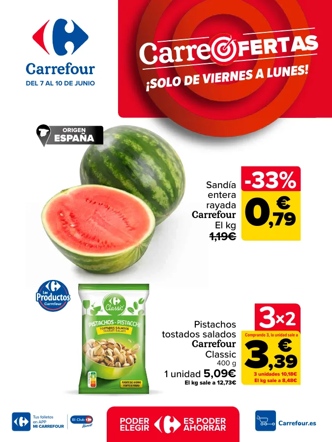 Número de página 1 del folleto promocional de la tienda Carrefour -  CARREOFERTAS - fecha de vigencia: desde07.06 bis 10.06