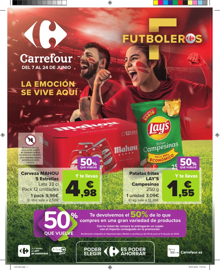 Número de página 1 del folleto promocional de la tienda Carrefour - la emocion se vive aqui - fecha de vigencia: desde07.06 bis 24.06