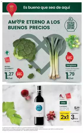 Folleto promocional Eroski. Título: Amor eterno a los buenos precios. La oferta es válida: 2025-01-30 - 2025-02-12