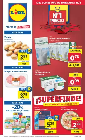 Folleto promocional Lidl. Título: Marca la diferecia. La oferta es válida: 2025-02-10 - 2025-02-16