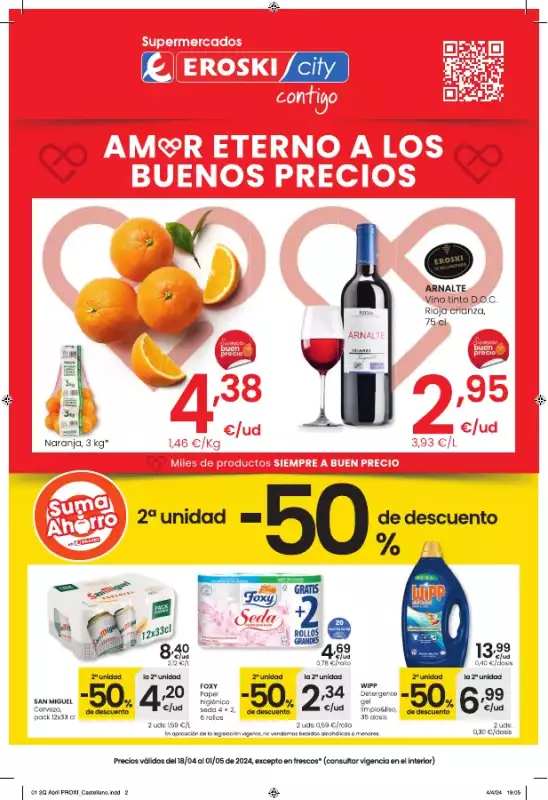 Gazetka promocyjna sklepu Eroski - EROSKI city - Amor eterno a los buenos precios SUPERMERCADOS EROSKI CITY. - data obowiązywania: od 2024-04-23 do 2025-12-31