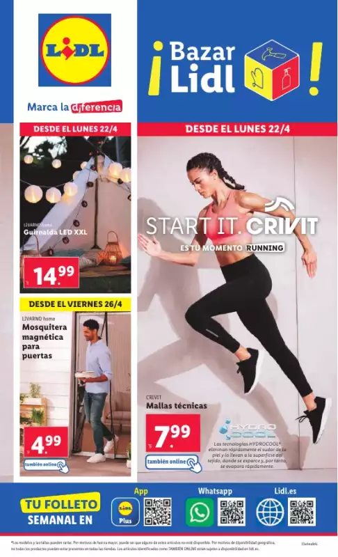 Gazetka promocyjna sklepu Lidl - Bazar lidl. Start it crivit es tu momento running - data obowiązywania: od 2024-04-23 do 2025-12-31